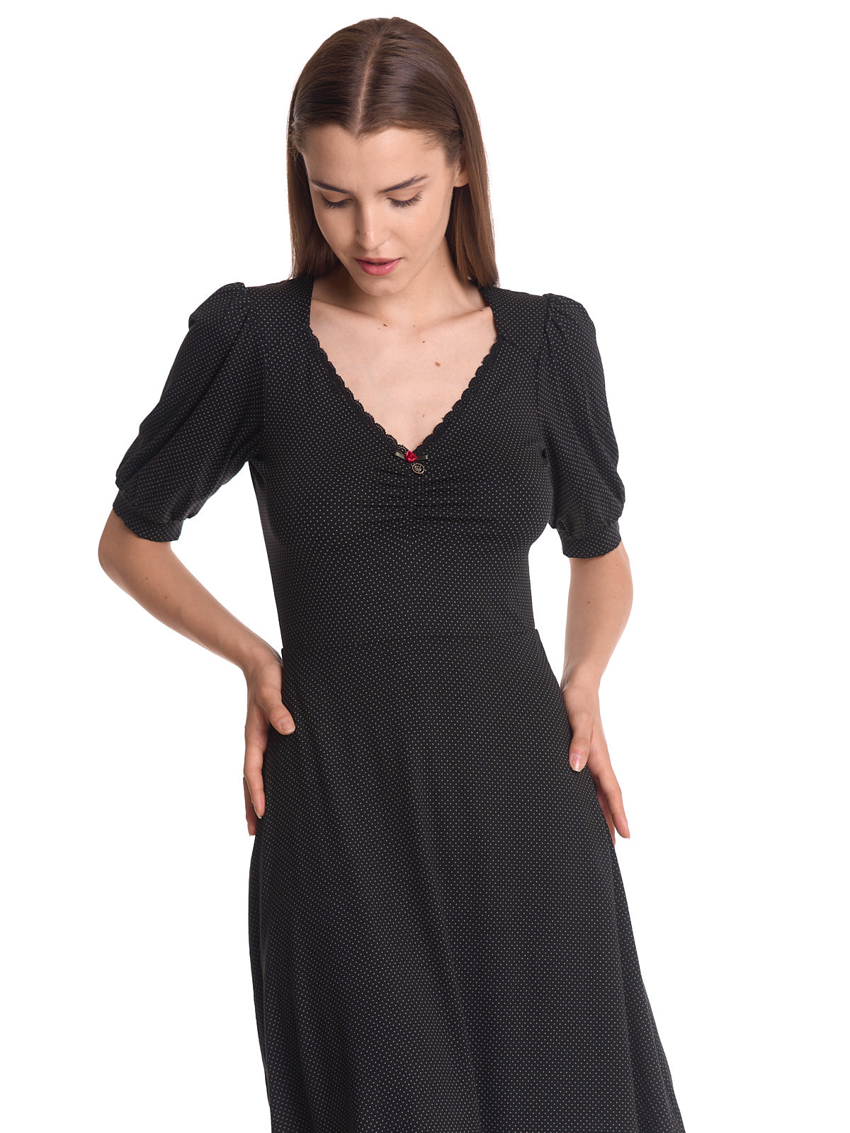 Vive Maria Classic Meadow Damen A-Linien-Kleid schwarz allover