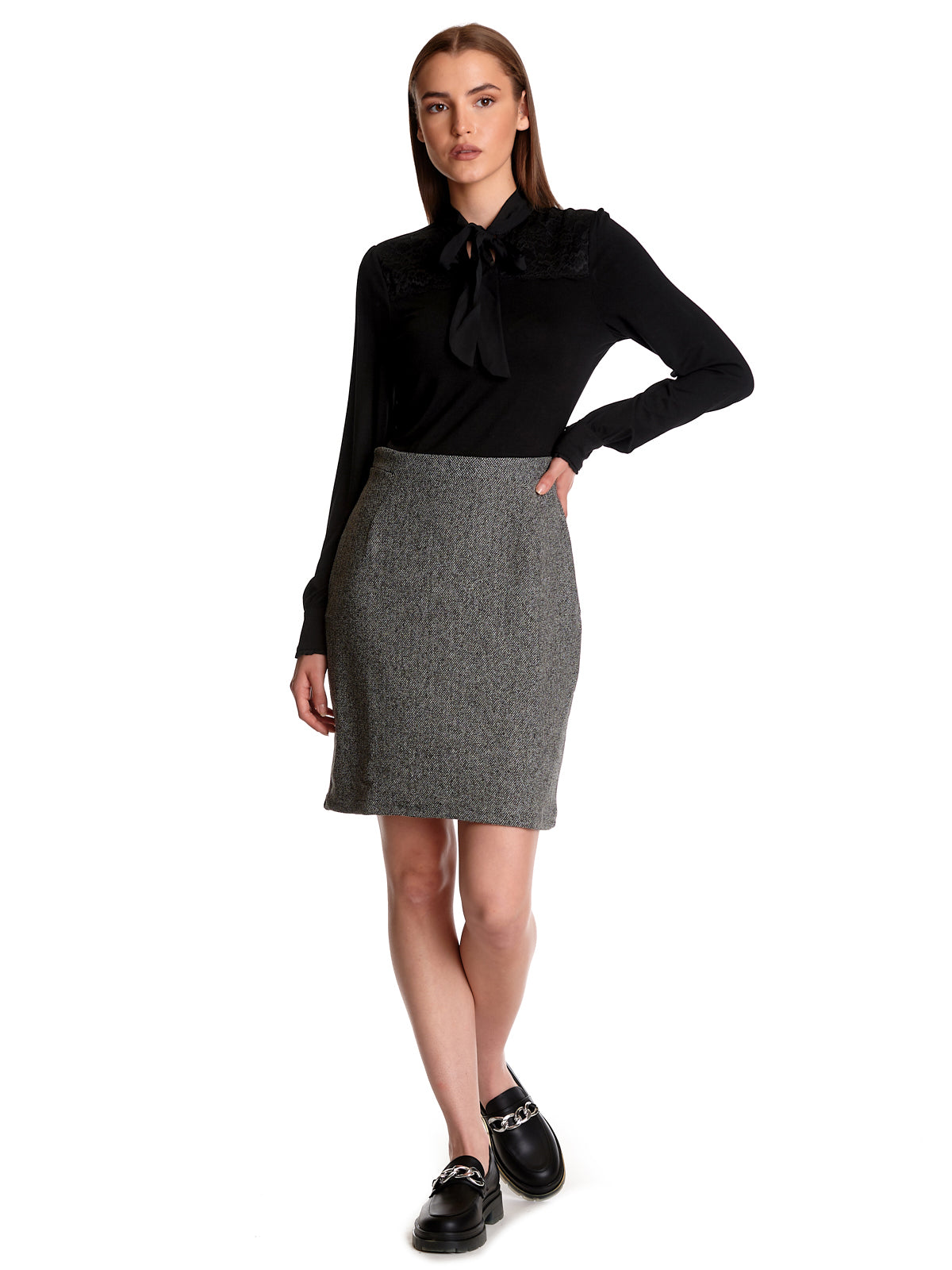 Vive Maria Cottage Love Damen Blusenkleid grau meliert/schwarz