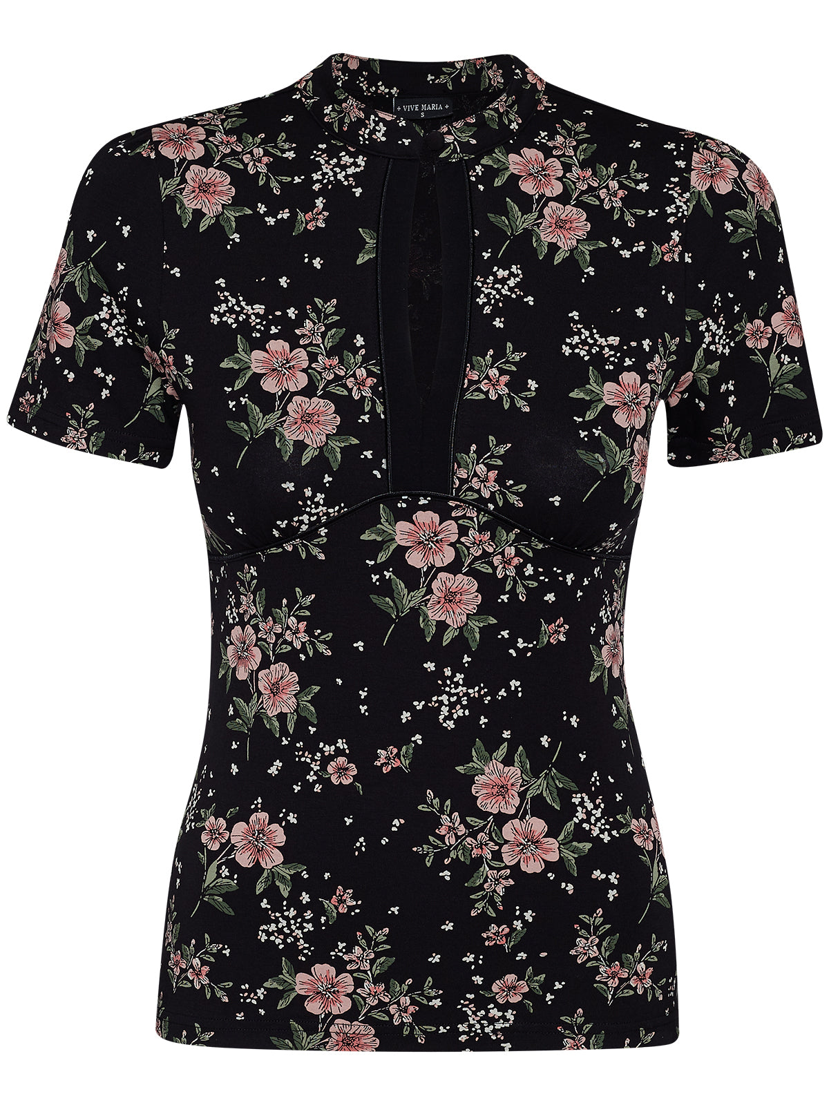 Vive Maria Hibiscus Asia Damen T-Shirt schwarz allover