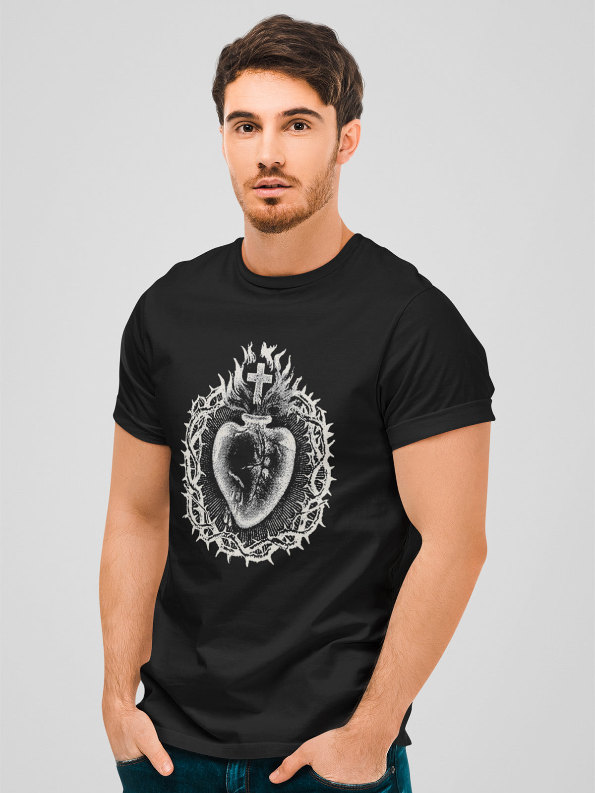 Vive Maria Holy Heart T-Shirt Herren T-Shirt schwarz
