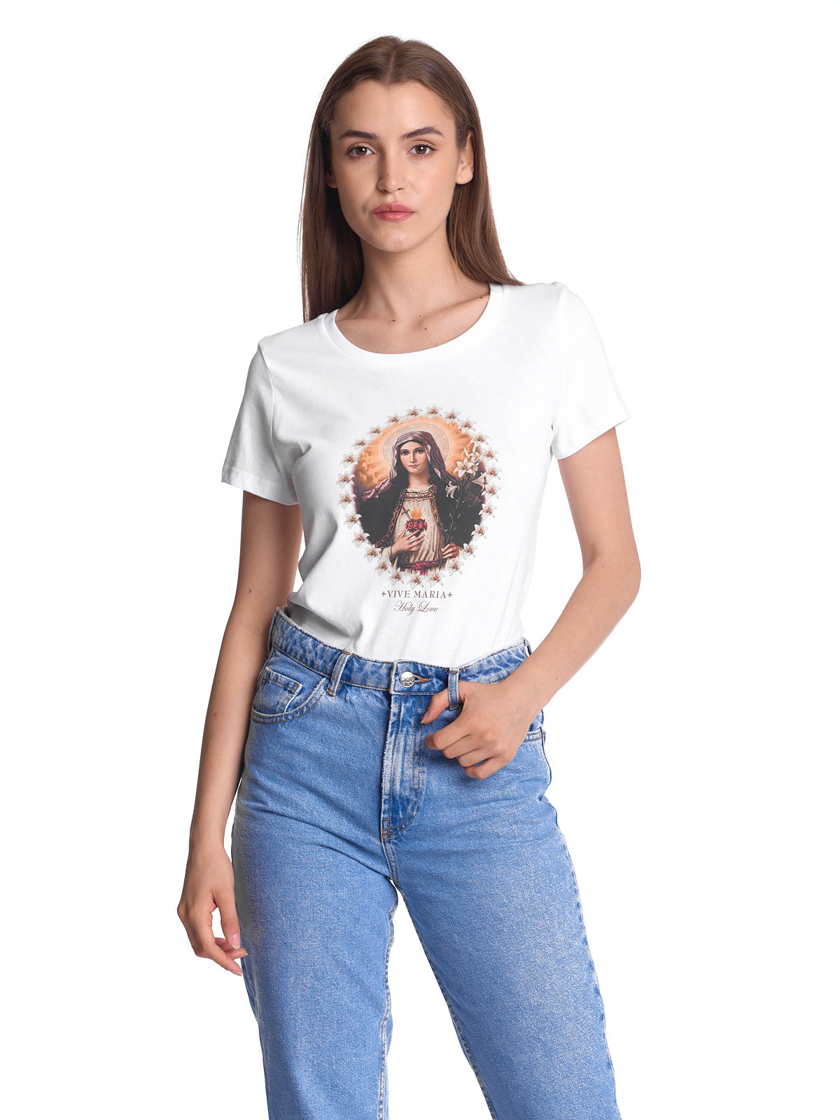 Vive Maria Holy Love Damen T-Shirt weiss