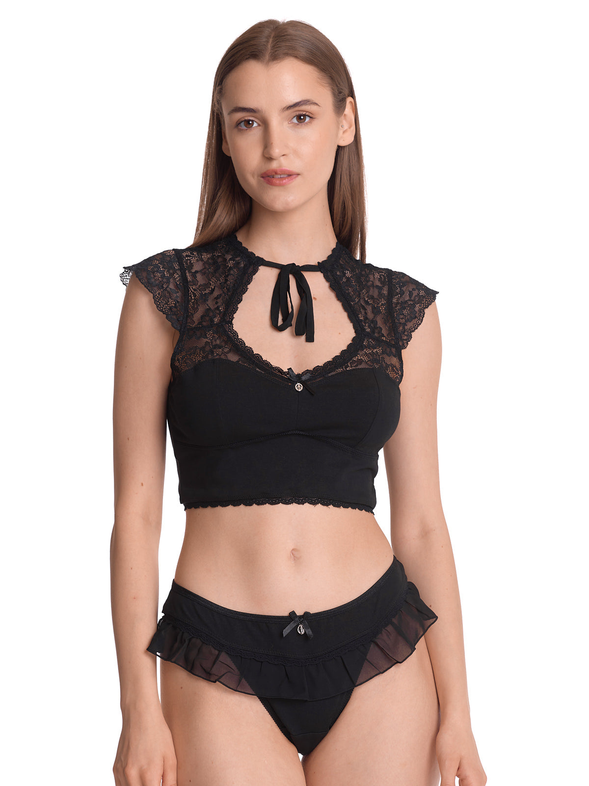 Vive Maria Ladylove Damen Wäscheset: Top mit Slip schwarz