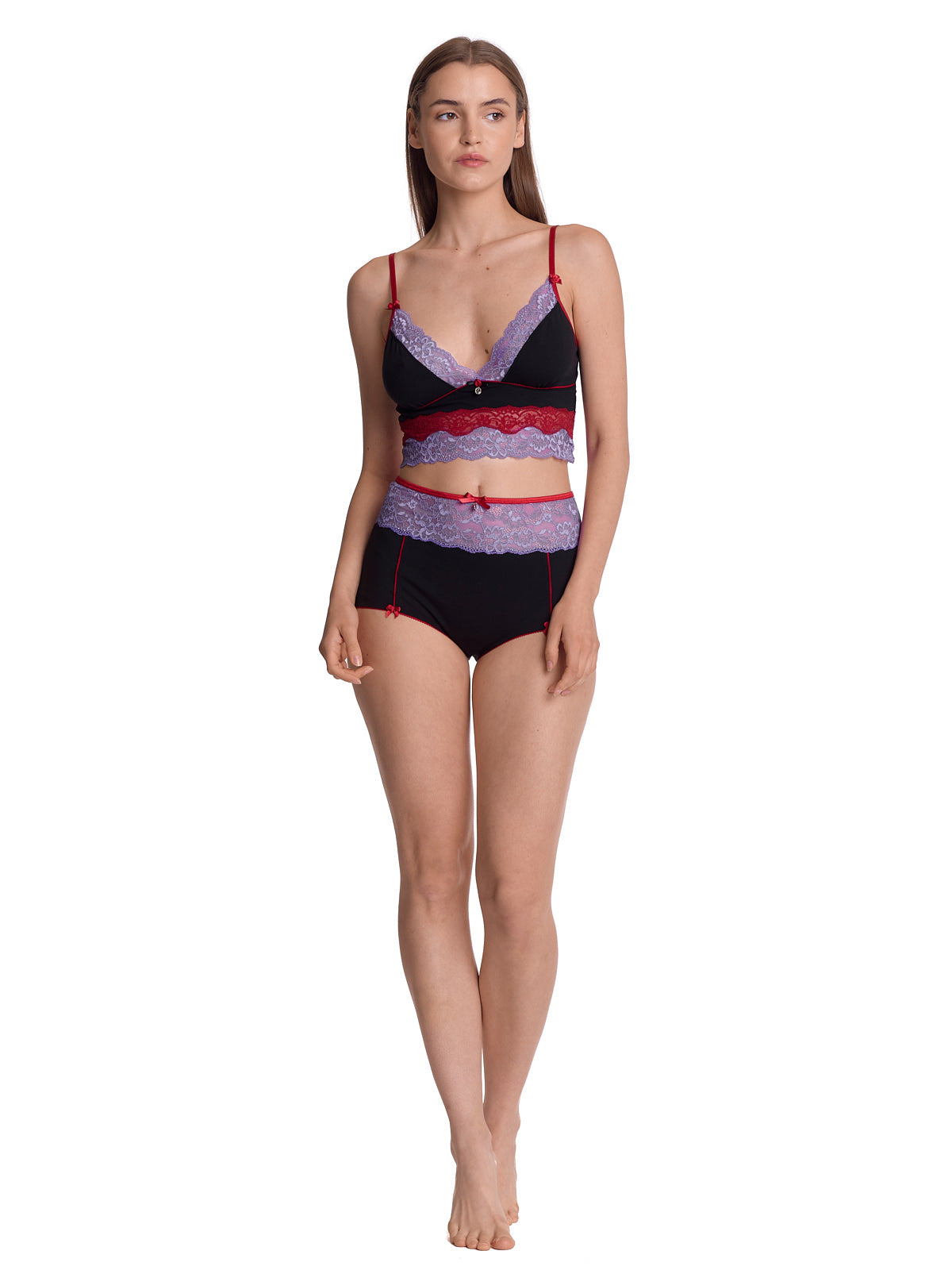 Vive Maria Lavender Love Damen Wäscheset: Top mit Panty lilac/black