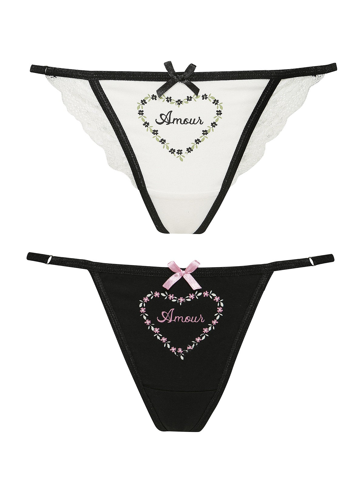 Vive Maria Princess Love Damen Stringtanga-Set creme/schwarz